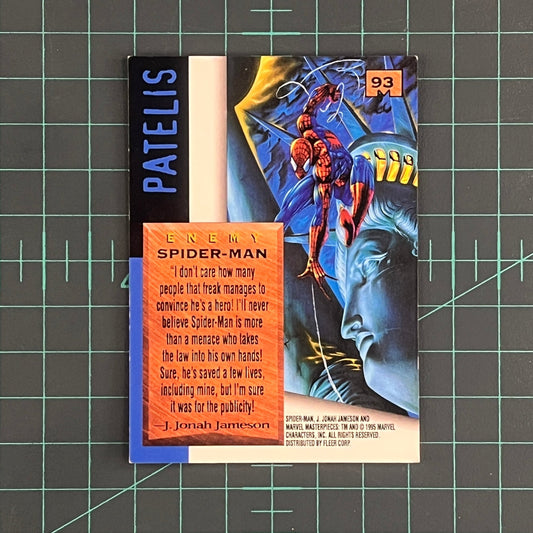 93 Spider - Man | Patelis | E - Motion Signature Series | 1995 | Marvel Masterpieces | Trading Card - RetroguySA