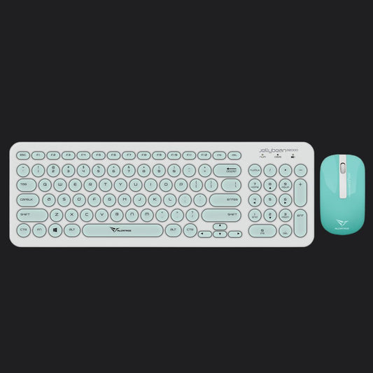 Alcatroz A2000 Jellybean Wireless Keyboard and Mouse Combo - White/Mint