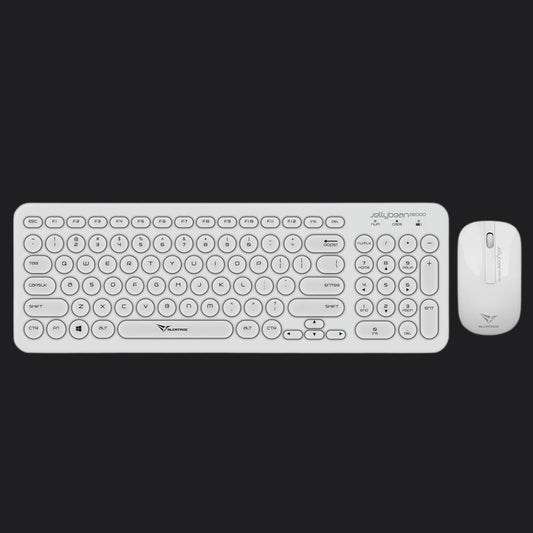 Alcatroz A2000 Jellybean Wireless Keyboard and Mouse Combo - White