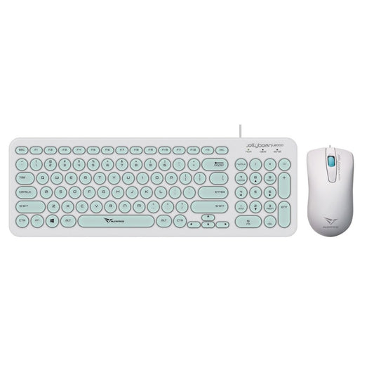 Alcatroz Jellybean U2000 Keyboard and Mouse - White/Mint