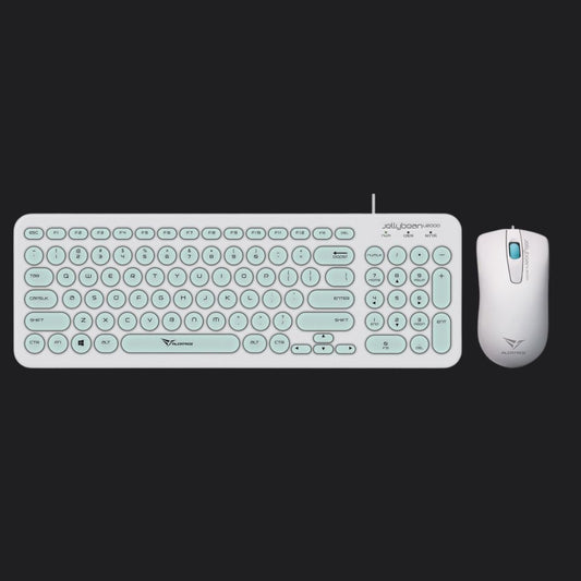 Alcatroz Jellybean U2000 Keyboard and Mouse - White/Mint