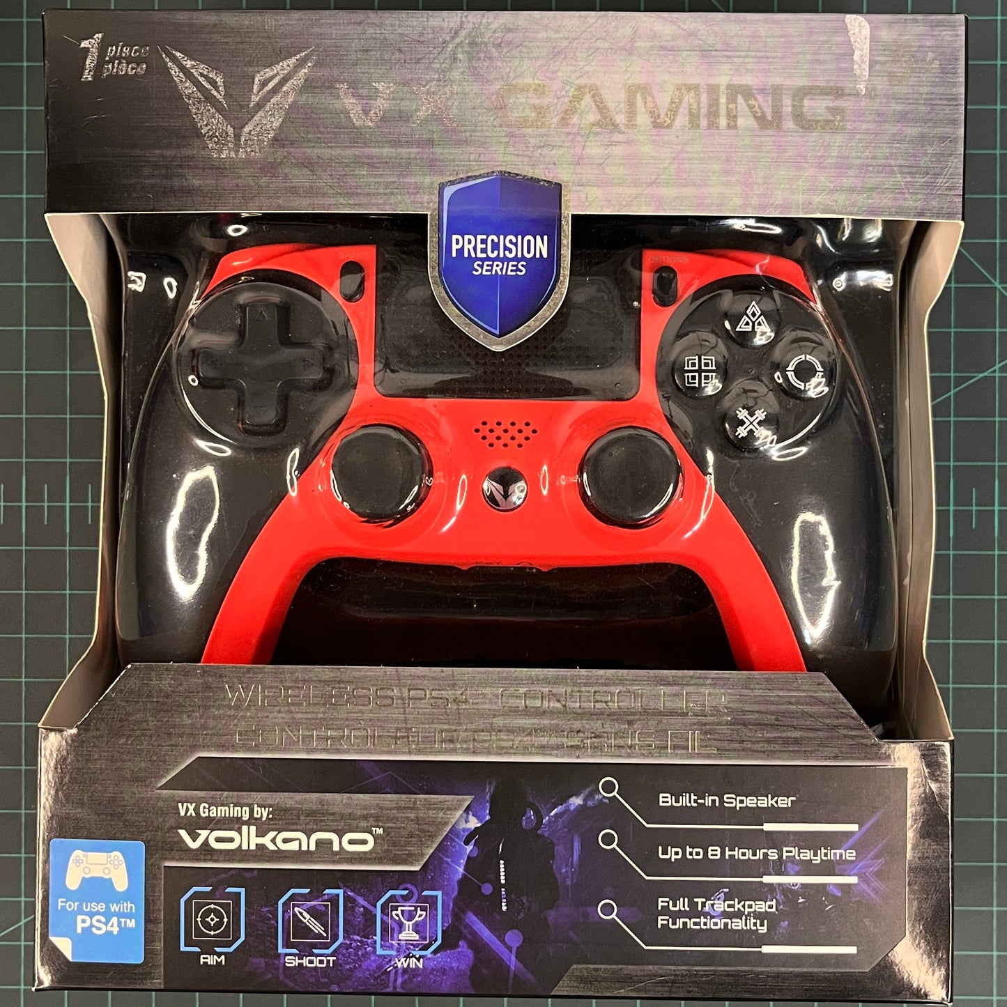 VX Gaming Precision Series Wireless Controller - Black & Red | PS4