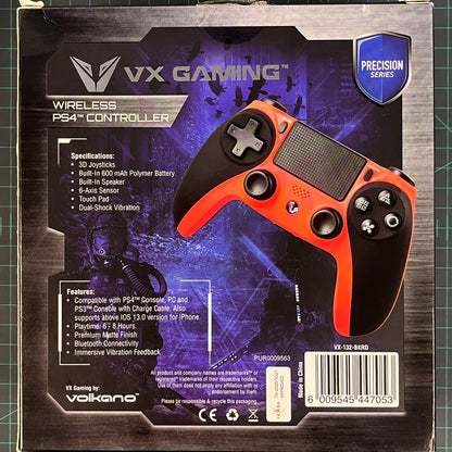 VX Gaming Precision Series Wireless Controller - Black & Red | PS4