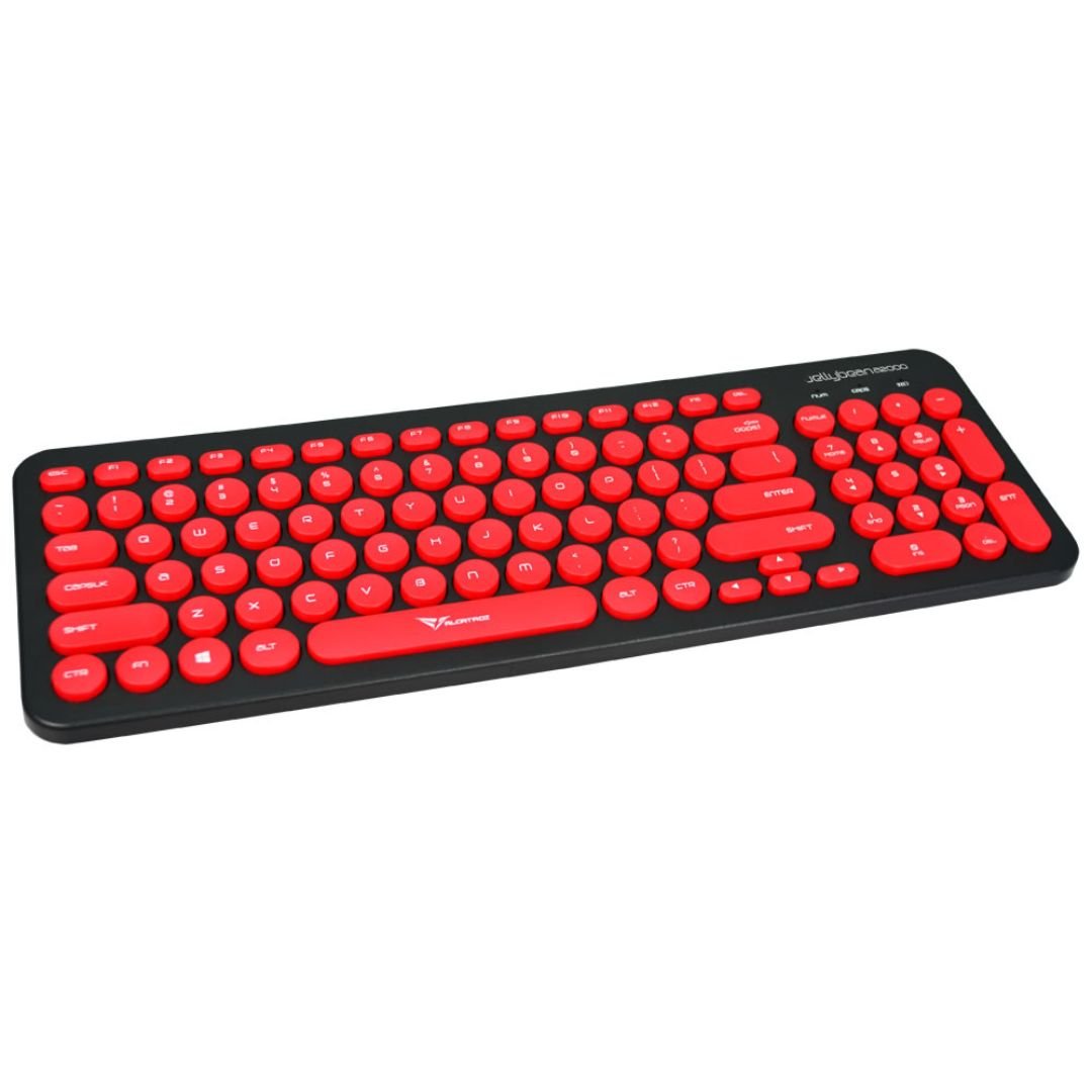 Alcatroz A2000 Jellybean Wireless Keyboard and Mouse Combo - Black/Red - RetroguySA