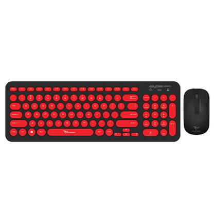 Alcatroz A2000 Jellybean Wireless Keyboard and Mouse Combo - Black/Red - RetroguySA