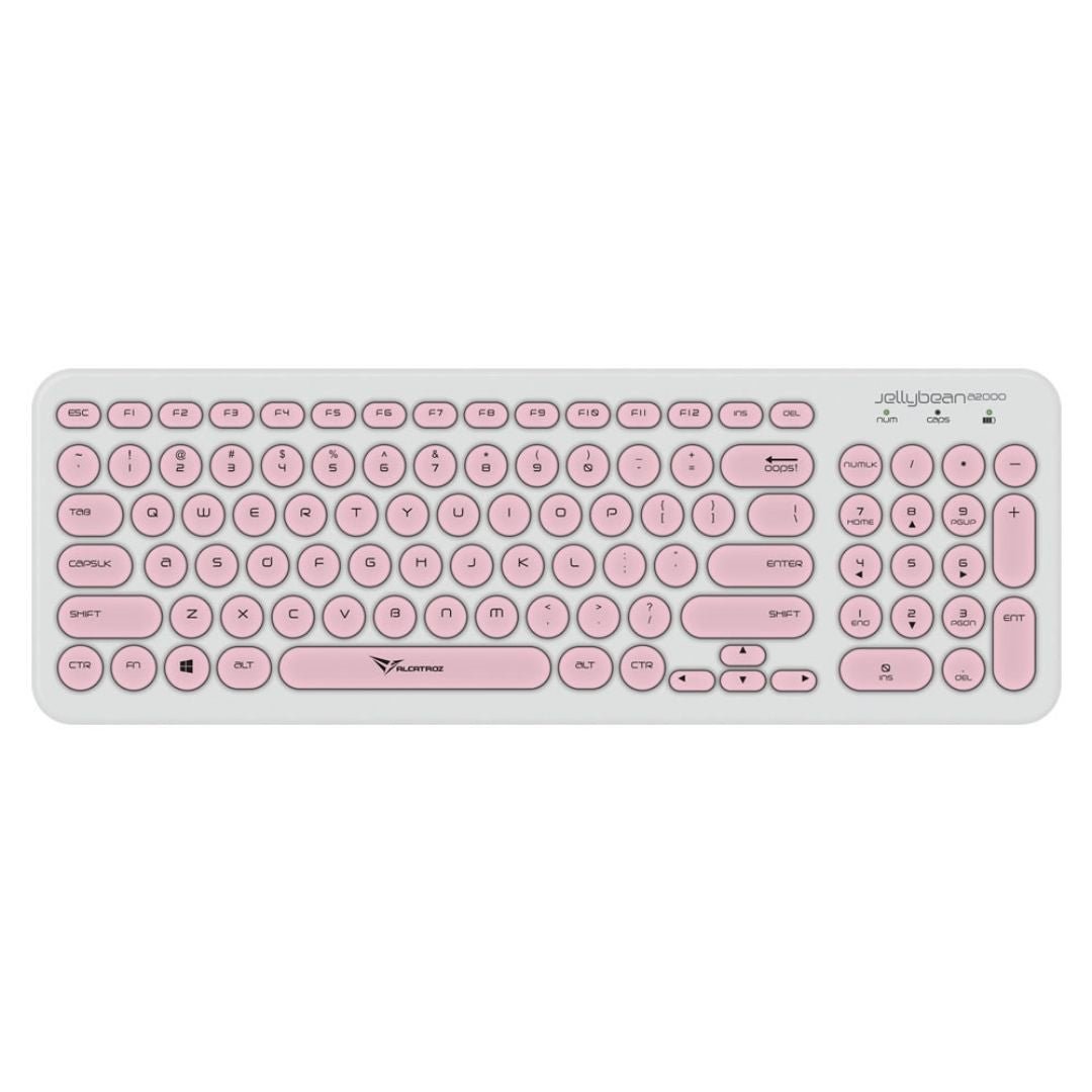 Alcatroz A2000 Jellybean Wireless Keyboard and Mouse Combo - White/Peach - RetroguySA