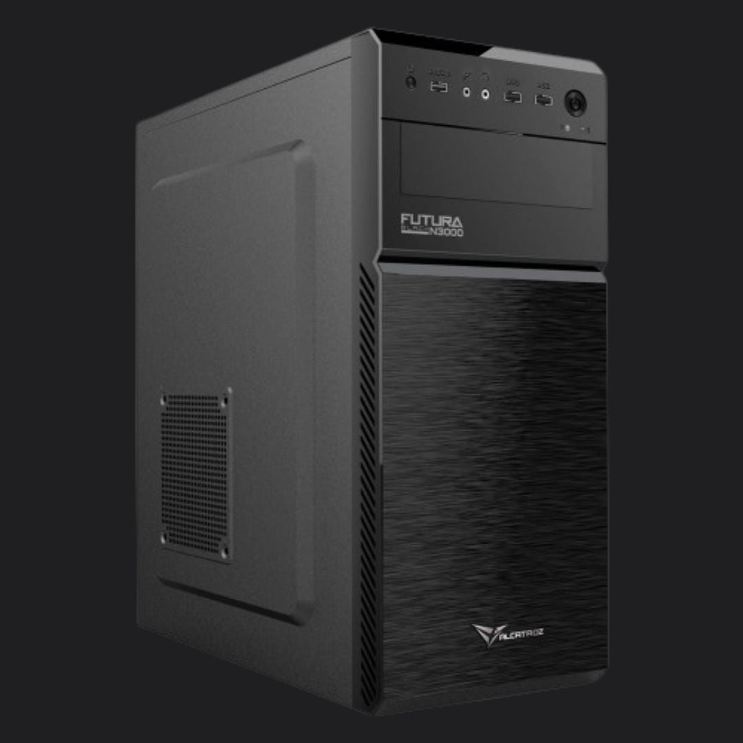 Alcatroz Futura Black N3000 ATX Case with Magnum Pro 225 PSU - Black - RetroguySA