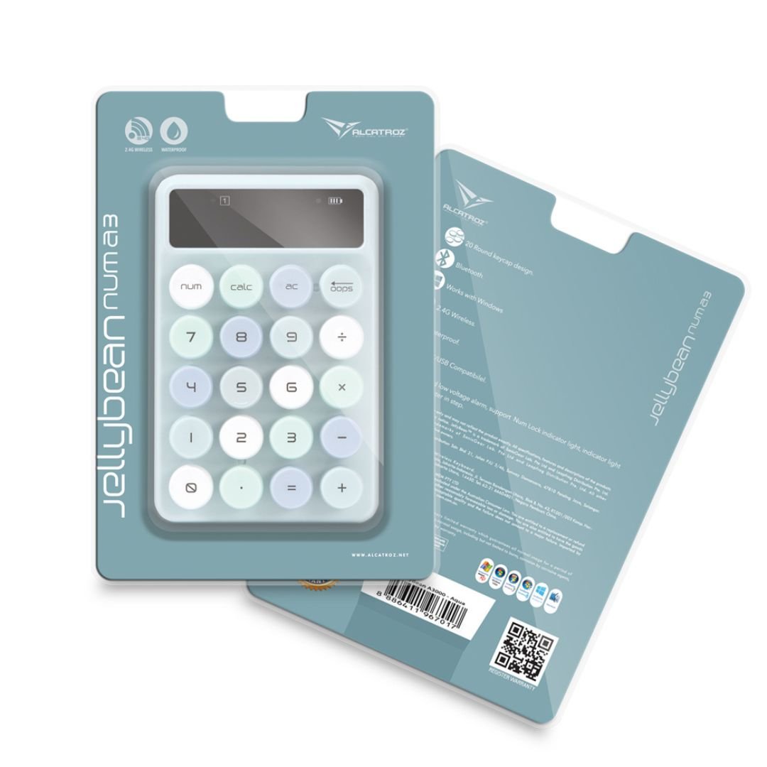 Alcatroz JellyBean Num A3 Bluetooth and Wireless Numpad - Aqua - RetroguySA