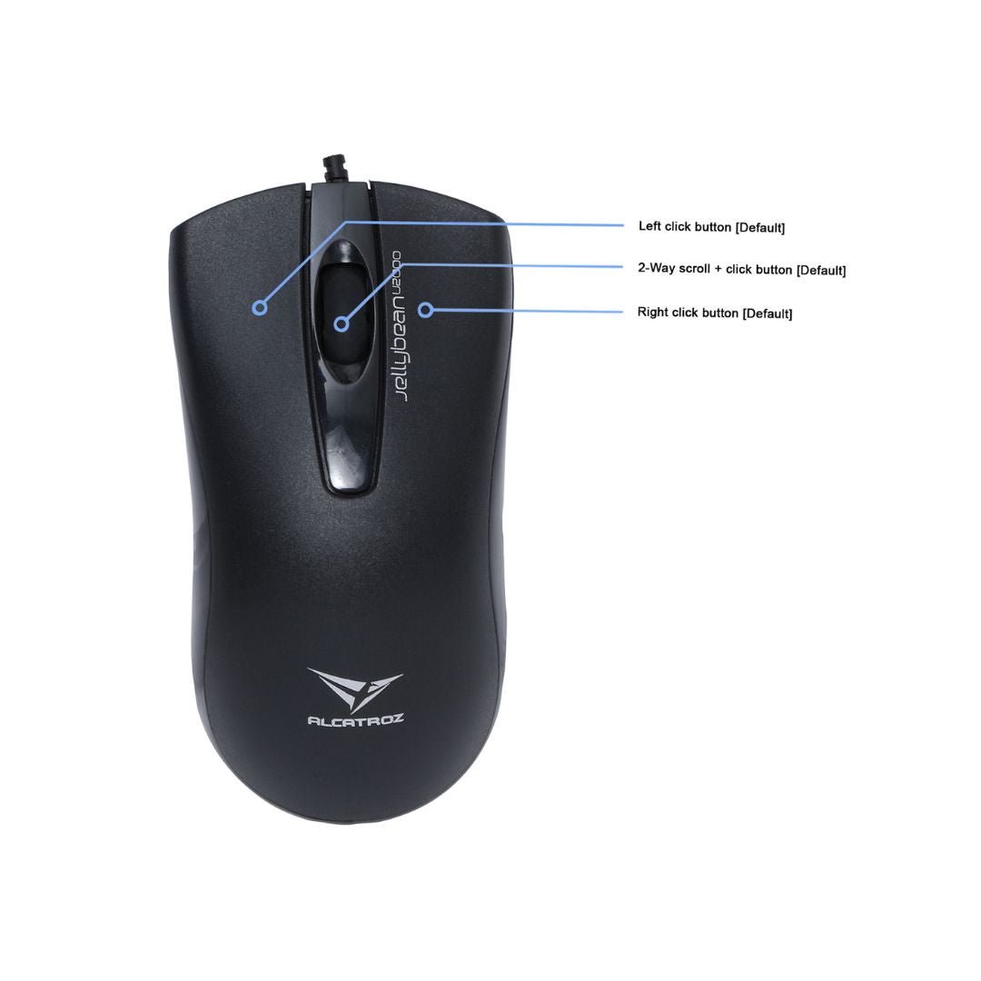 Alcatroz Jellybean U2000 Keyboard and Mouse - Black - RetroguySA