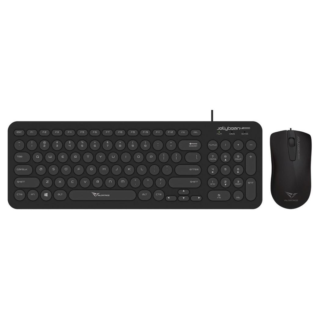 Alcatroz Jellybean U2000 Keyboard and Mouse - Black - RetroguySA