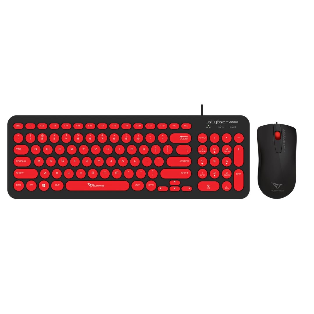 Alcatroz Jellybean U2000 Keyboard and Mouse - Black/Red - RetroguySA