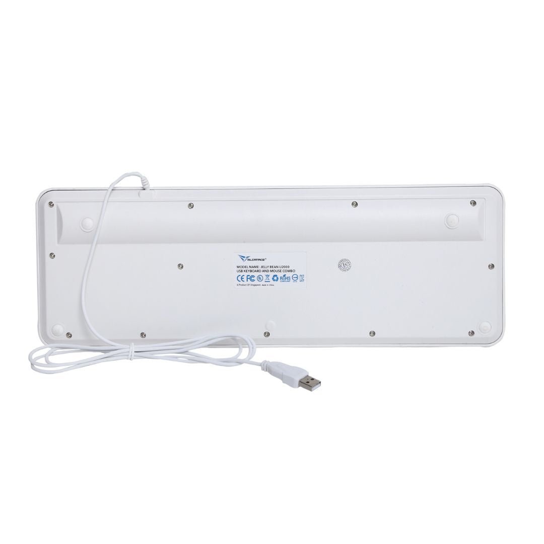 Alcatroz Jellybean U2000 Keyboard and Mouse - White - RetroguySA