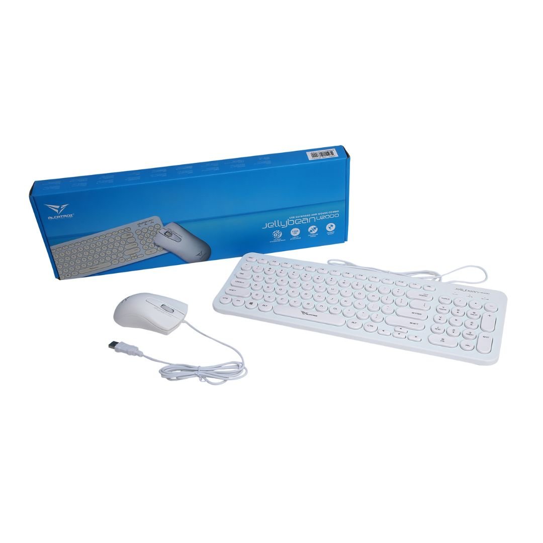Alcatroz Jellybean U2000 Keyboard and Mouse - White - RetroguySA