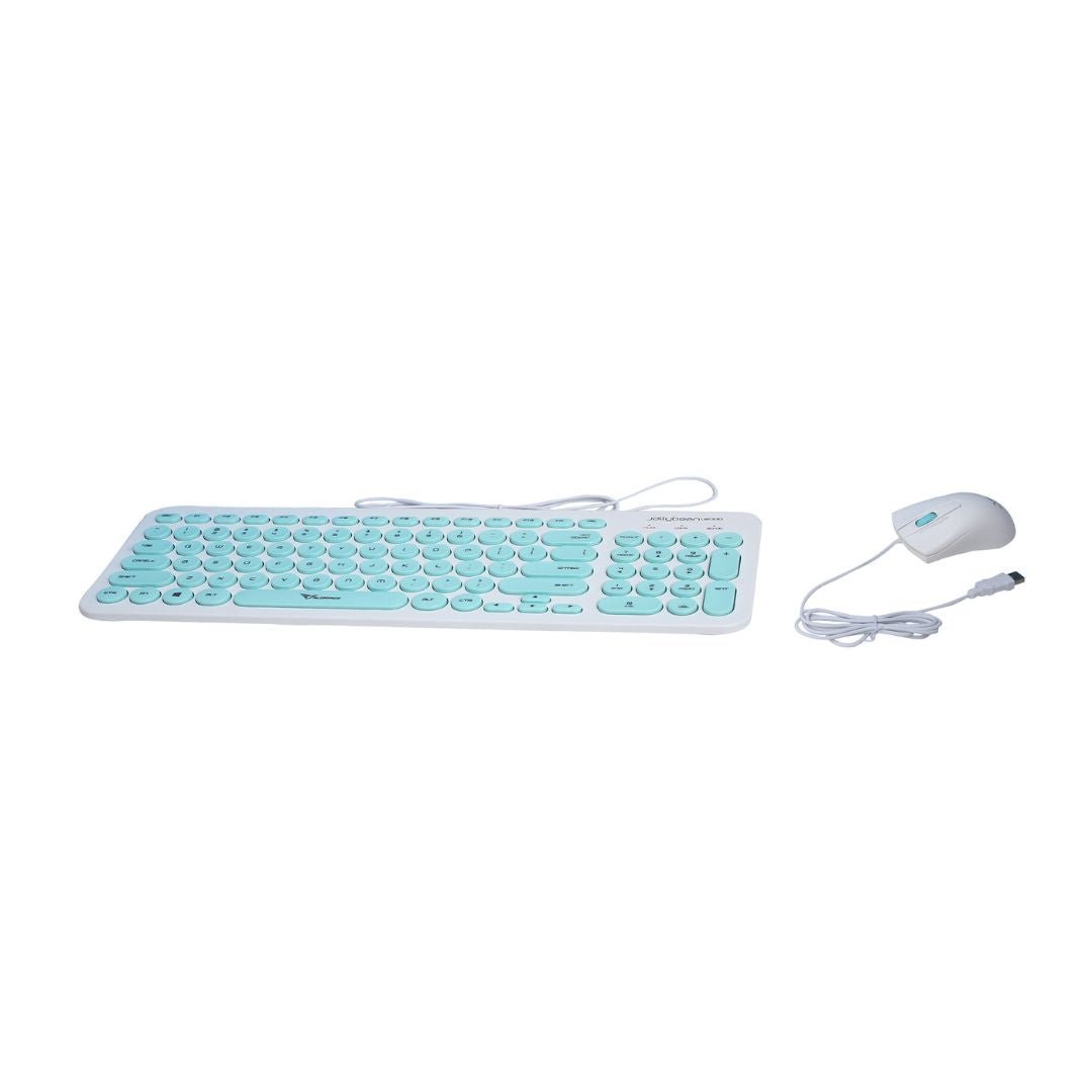 Alcatroz Jellybean U2000 Keyboard and Mouse - White/Mint - RetroguySA