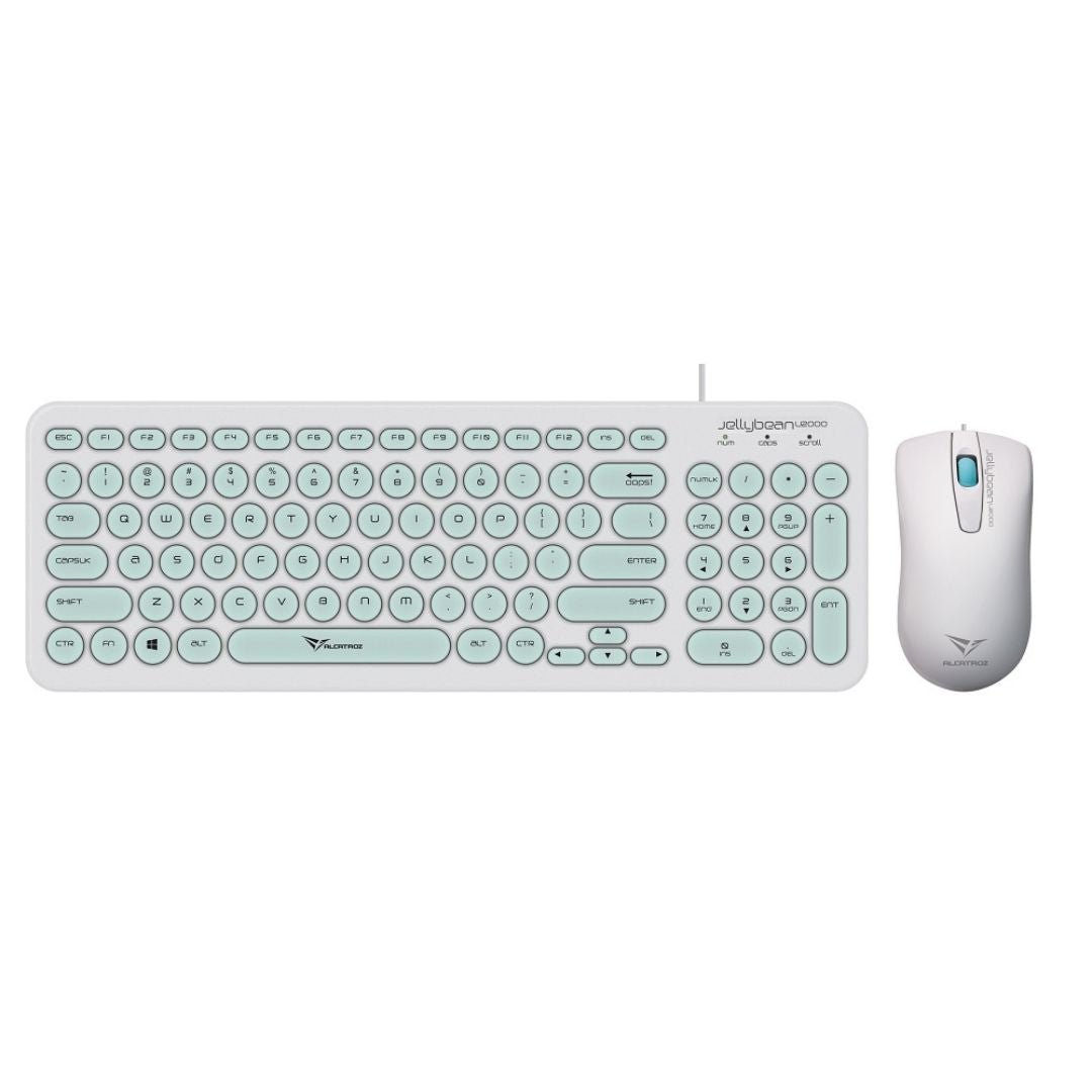 Alcatroz Jellybean U2000 Keyboard and Mouse - White/Mint - RetroguySA