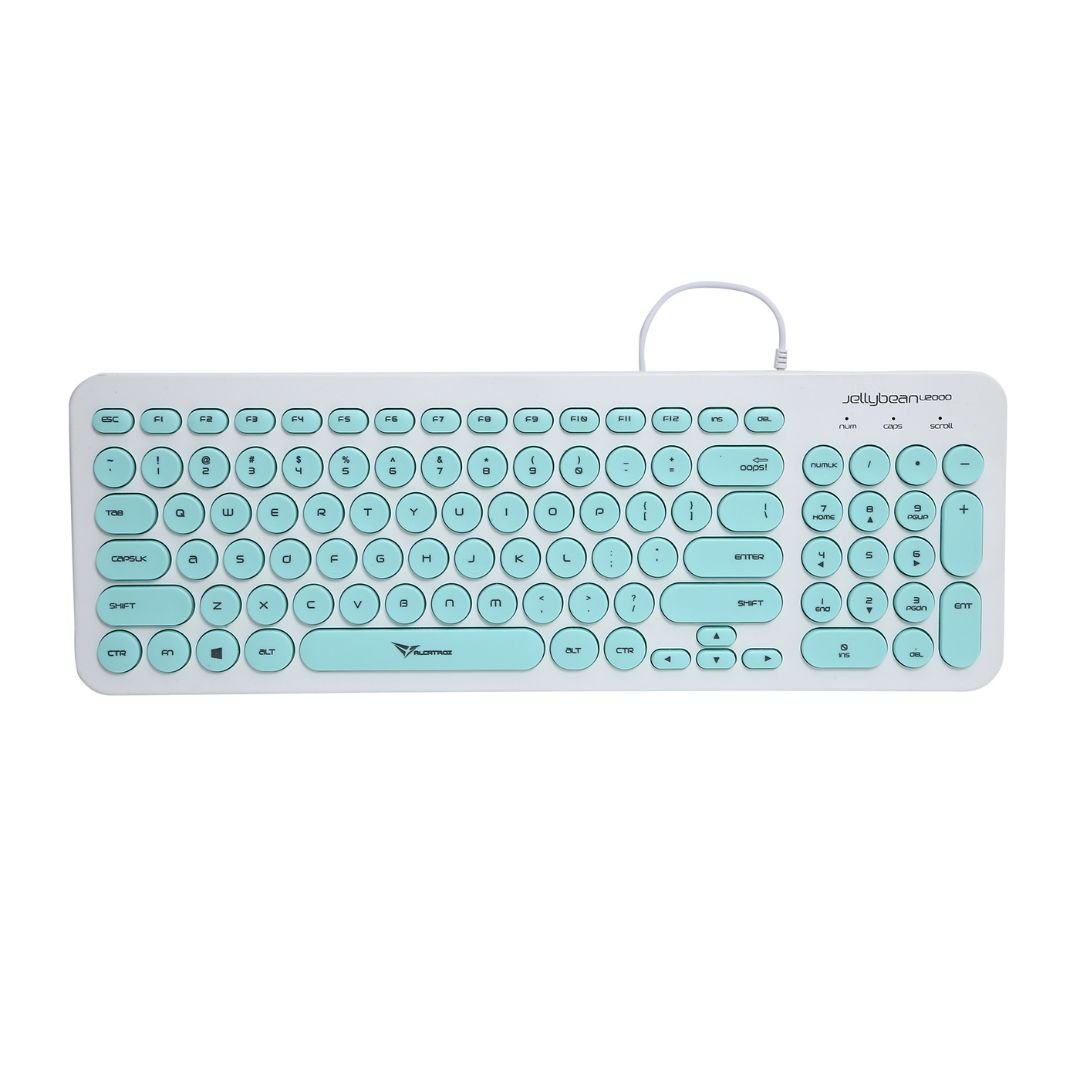 Alcatroz Jellybean U2000 Keyboard and Mouse - White/Mint - RetroguySA
