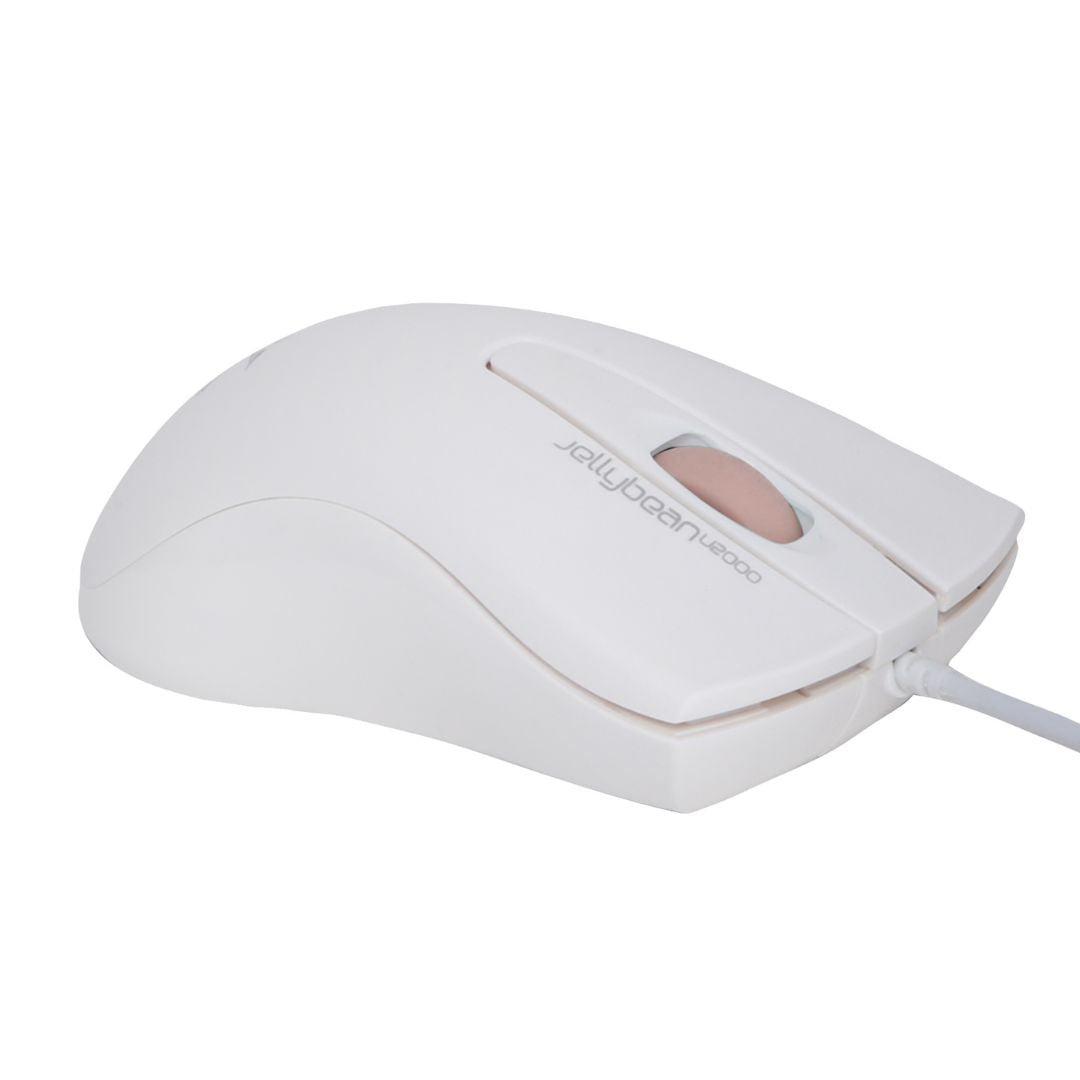 Alcatroz Jellybean U2000 Keyboard and Mouse - White/Peach - RetroguySA