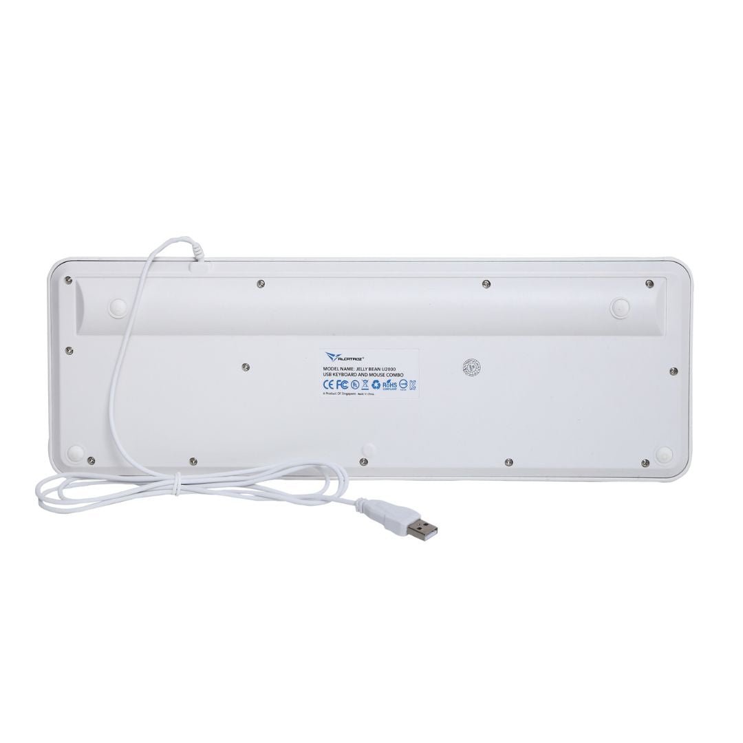 Alcatroz Jellybean U2000 Keyboard and Mouse - White/Peach - RetroguySA