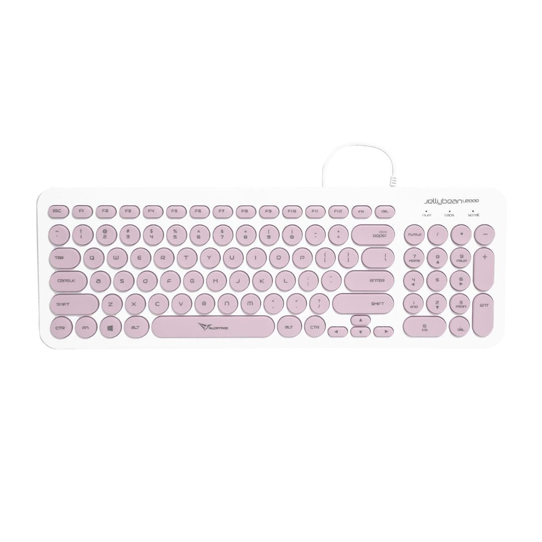Alcatroz Jellybean U2000 Keyboard and Mouse - White/Peach - RetroguySA