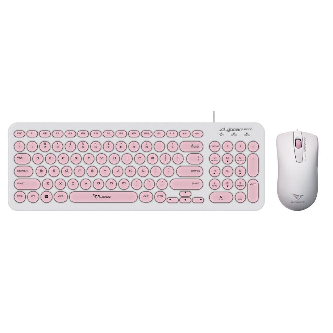 Alcatroz Jellybean U2000 Keyboard and Mouse - White/Peach - RetroguySA