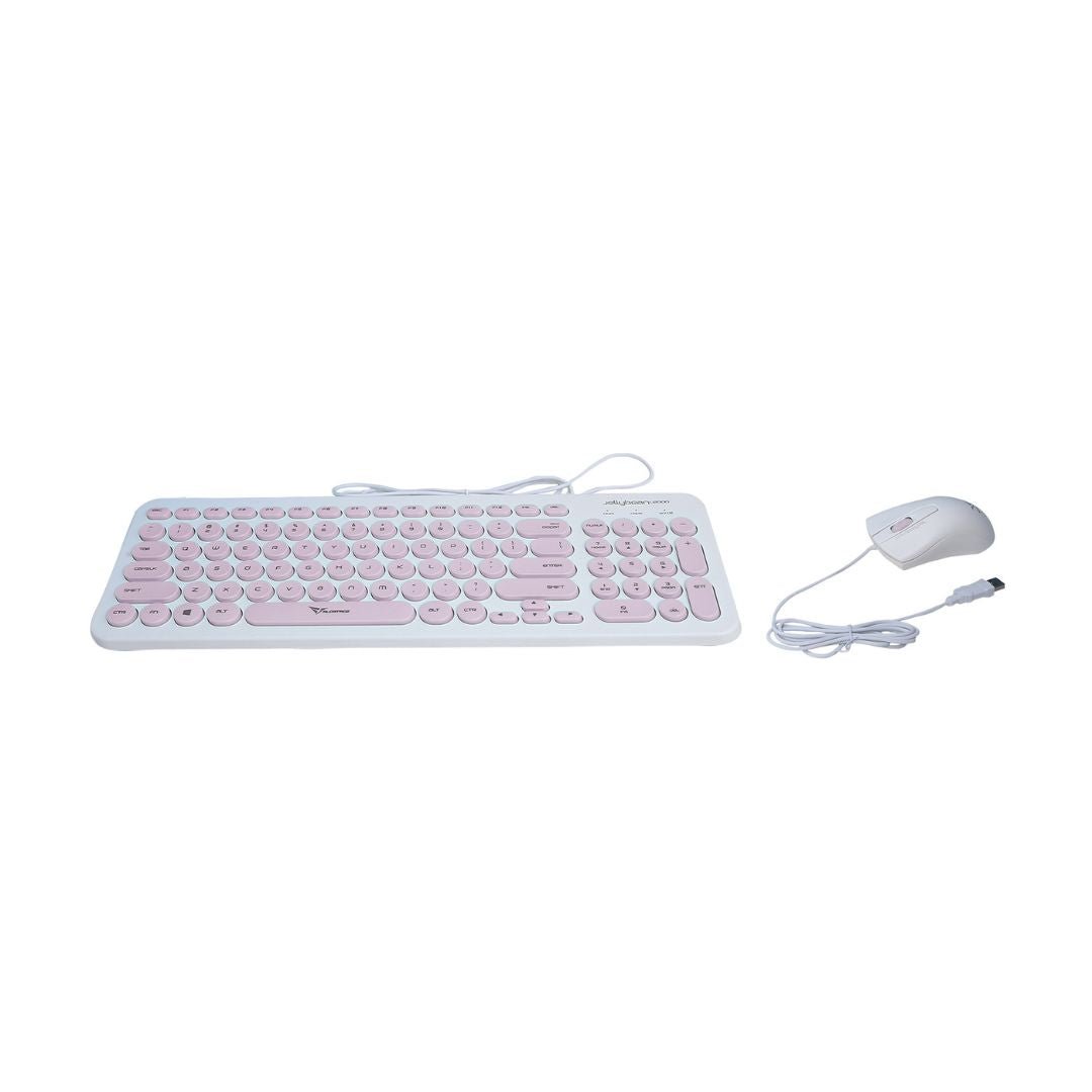 Alcatroz Jellybean U2000 Keyboard and Mouse - White/Peach - RetroguySA