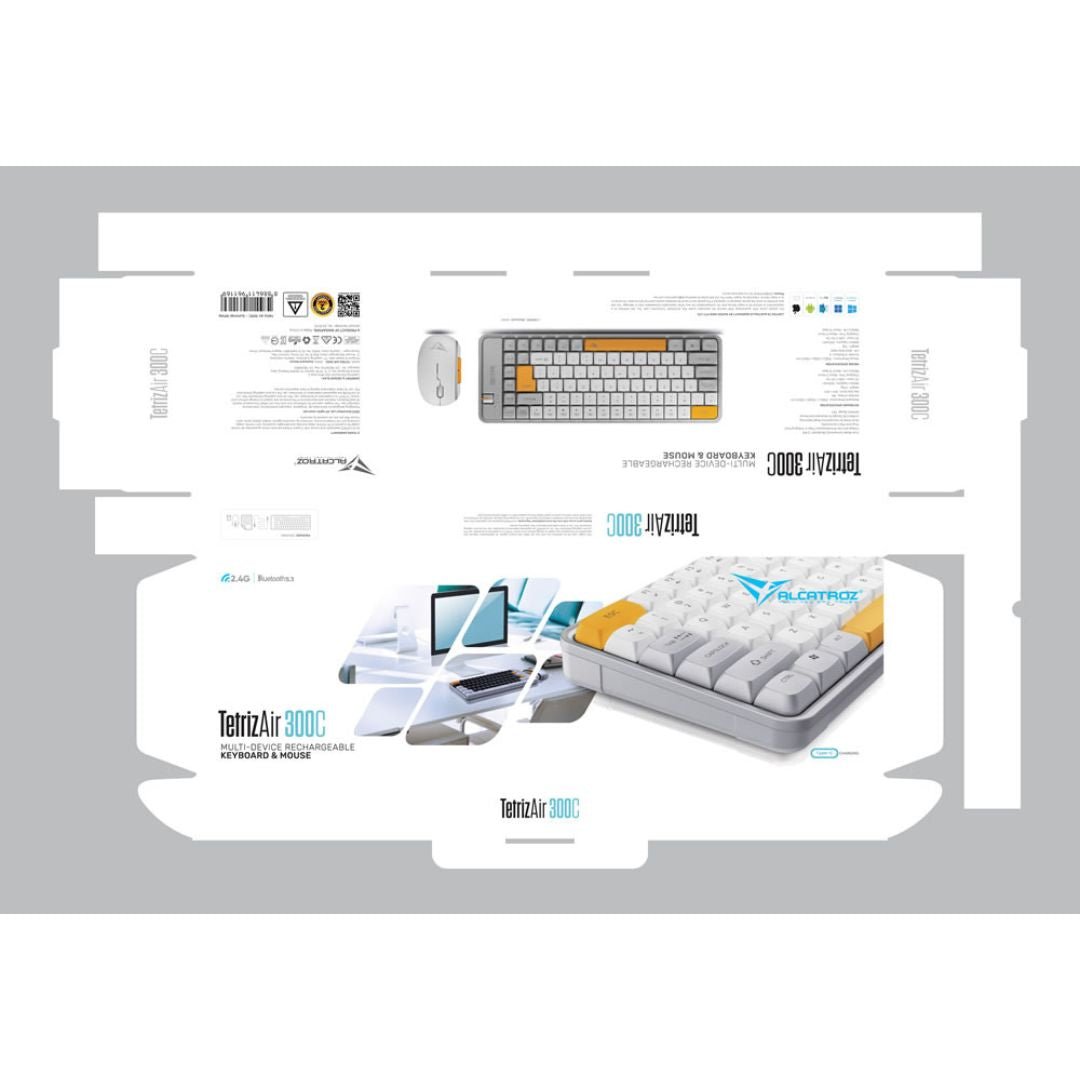 Alcatroz Tetriz Air 300c Bluetooth and Wireless Combo - Summer White - RetroguySA