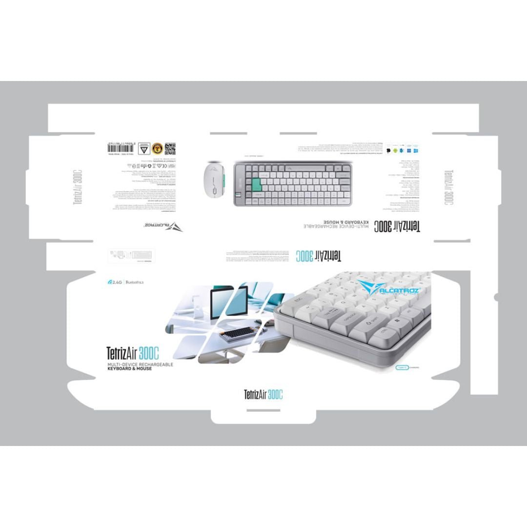 Alcatroz Tetriz Air 300c Bluetooth and Wireless Combo - Winter White - RetroguySA