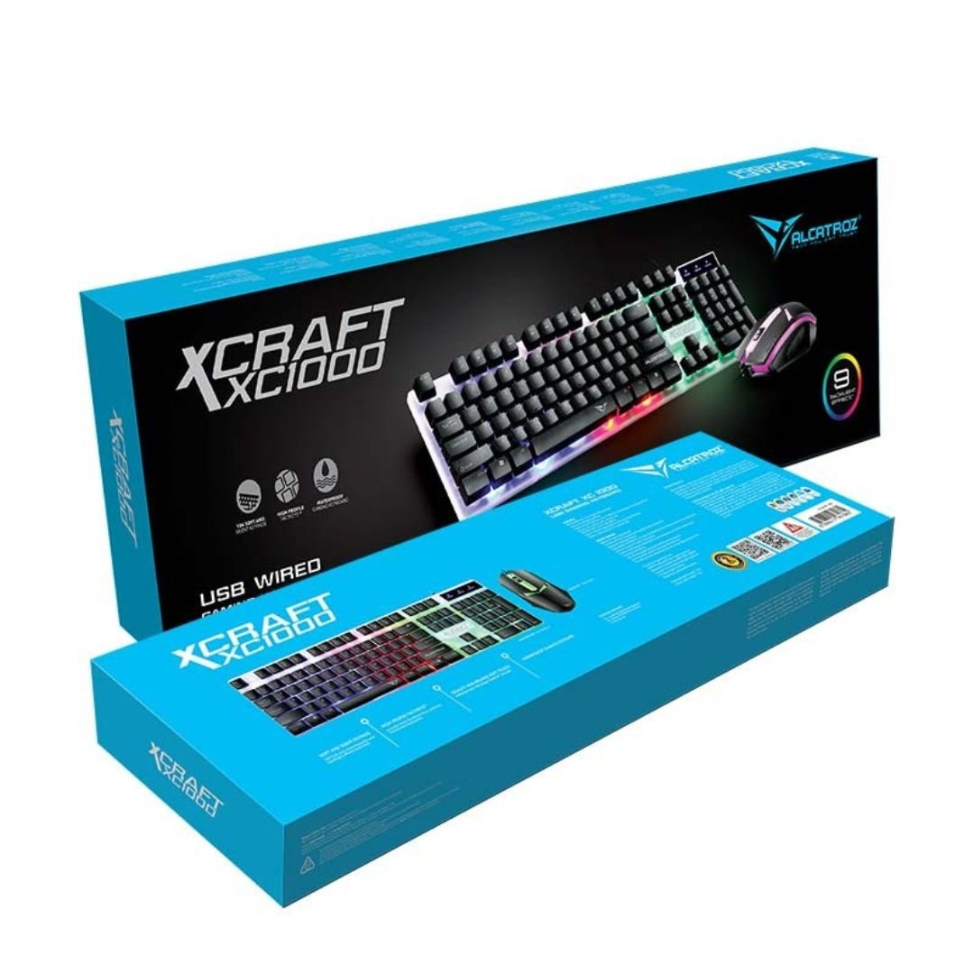 Alcatroz X - Craft XC 1000 Gaming USB Wired Keyboard and Mouse - RetroguySA
