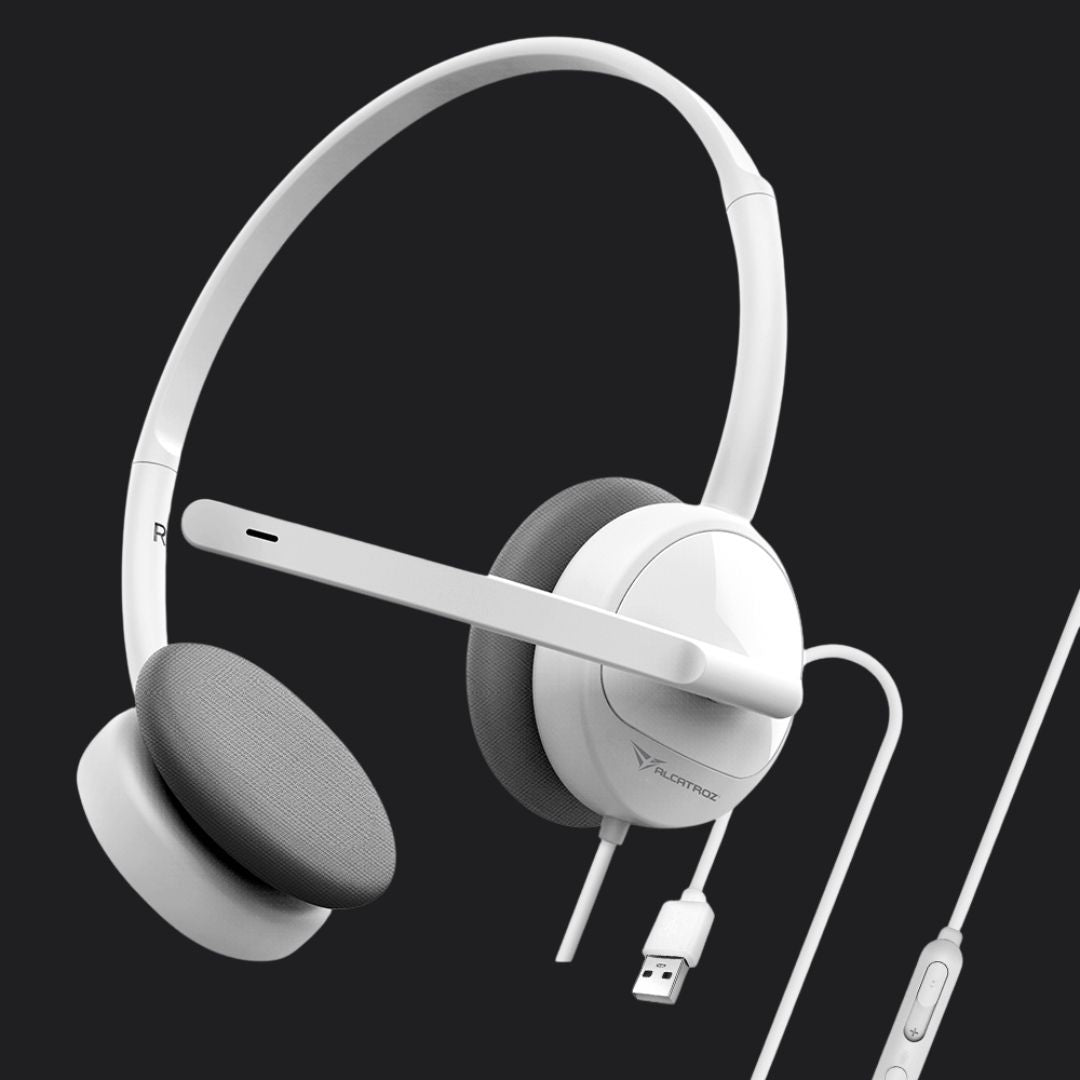 Alcatroz XP 1U USB Headset with Mic - White - RetroguySA