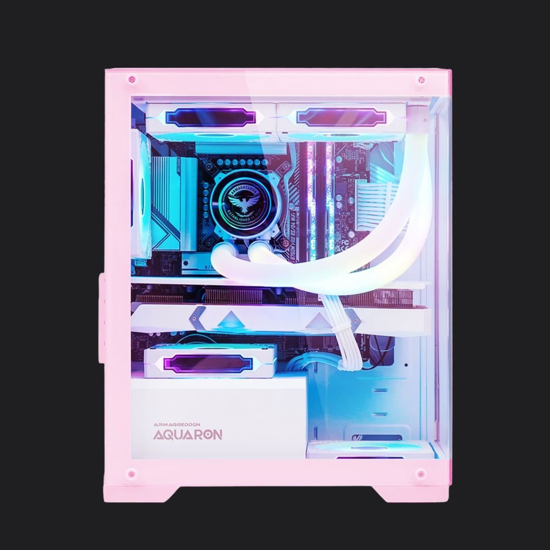 Armaggeddon Aquaron MicroATX Gaming Case - Pink - RetroguySA