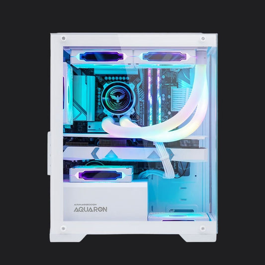 Armaggeddon Aquaron MicroATX Gaming Case - White - RetroguySA