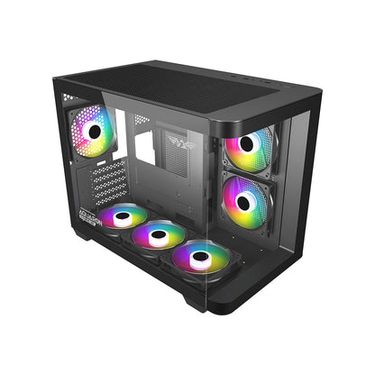 Armaggeddon Aquaron X - Curve 285 MicroATX Gaming Case - Black - RetroguySA