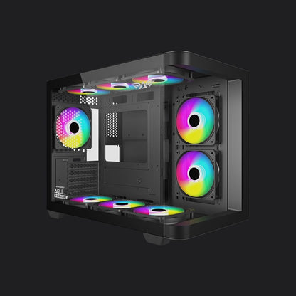 Armaggeddon Aquaron X - Curve 285 MicroATX Gaming Case - Black - RetroguySA