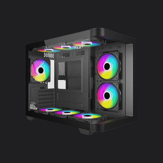 Armaggeddon Aquaron X - Curve 285 MicroATX Gaming Case - Black - RetroguySA