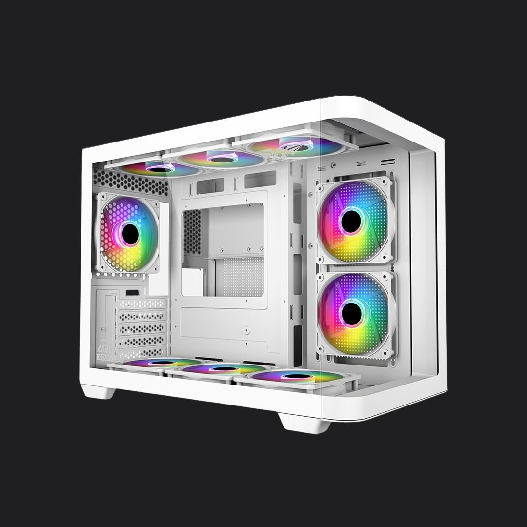 Armaggeddon Aquaron X - Curve 285 MicroATX Gaming Case - White - RetroguySA