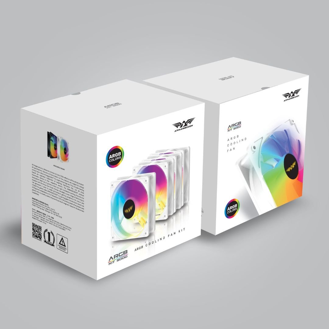 Armaggeddon ARGB KIT 5000 Cooling 12cm Fan Kit - White - RetroguySA