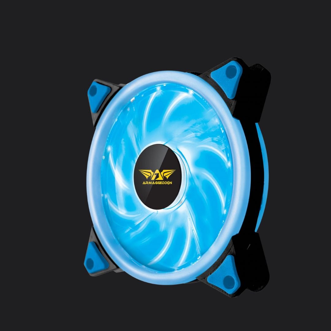 Armaggeddon Azure Dual Saber 120mm PC Case Fan - Blue LED - RetroguySA