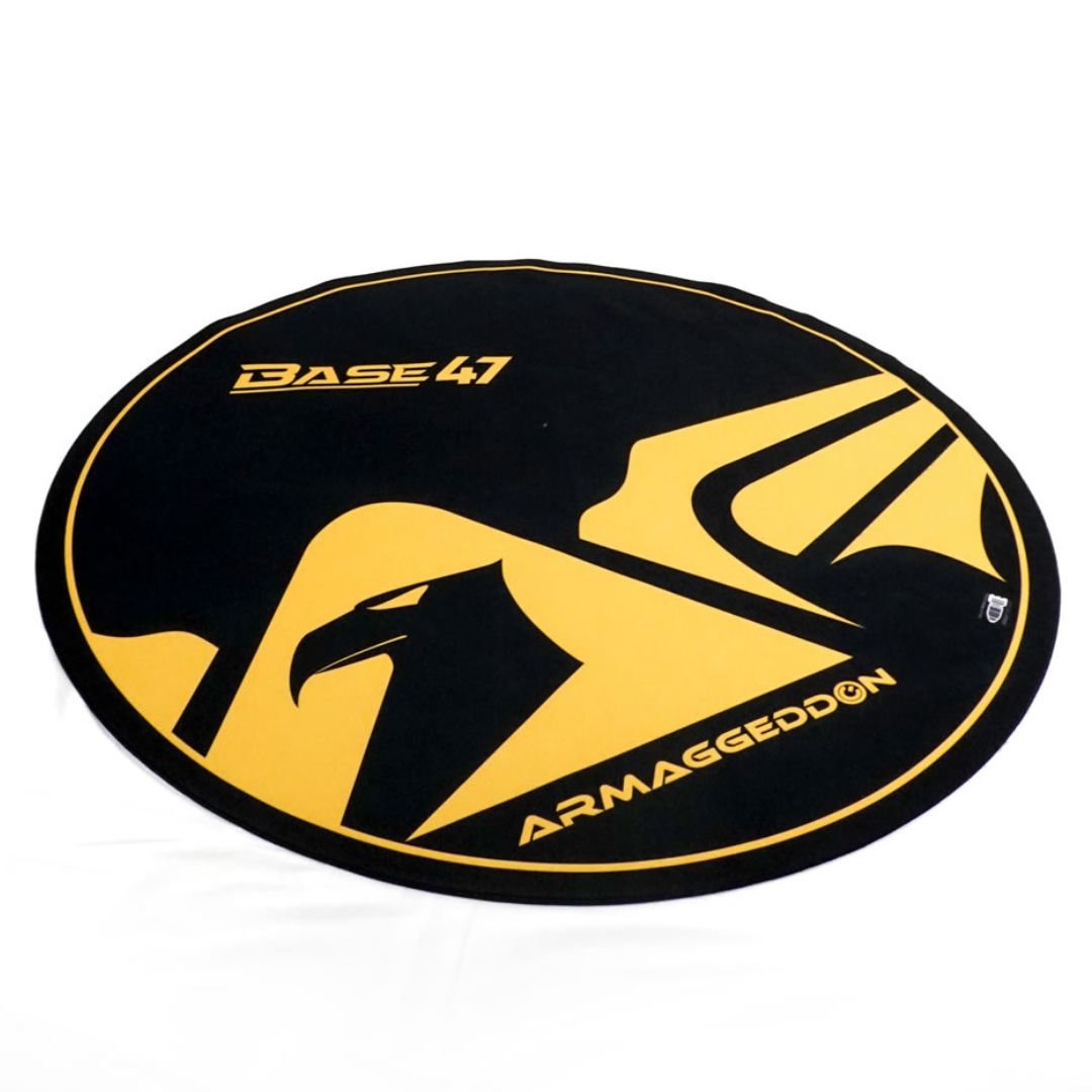 Armaggeddon Base - 47 Wings Gaming Floor Mat - Yellow - RetroguySA