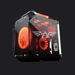 Armaggeddon Hagane H - 3 ATX Tempered Glass Gaming Chassis - Red Fans - RetroguySA