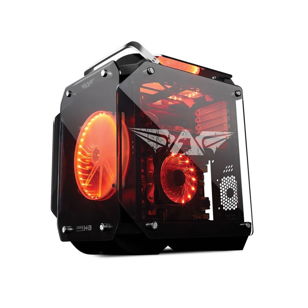 Armaggeddon Hagane H - 3 ATX Tempered Glass Gaming Chassis - Red Fans - RetroguySA