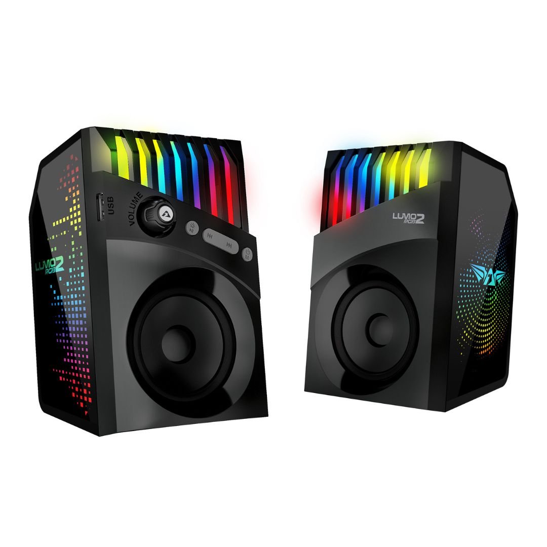Armaggeddon Lumo 2 RGB 2.0 Stereo Bluetooth Gaming Speakers - RetroguySA