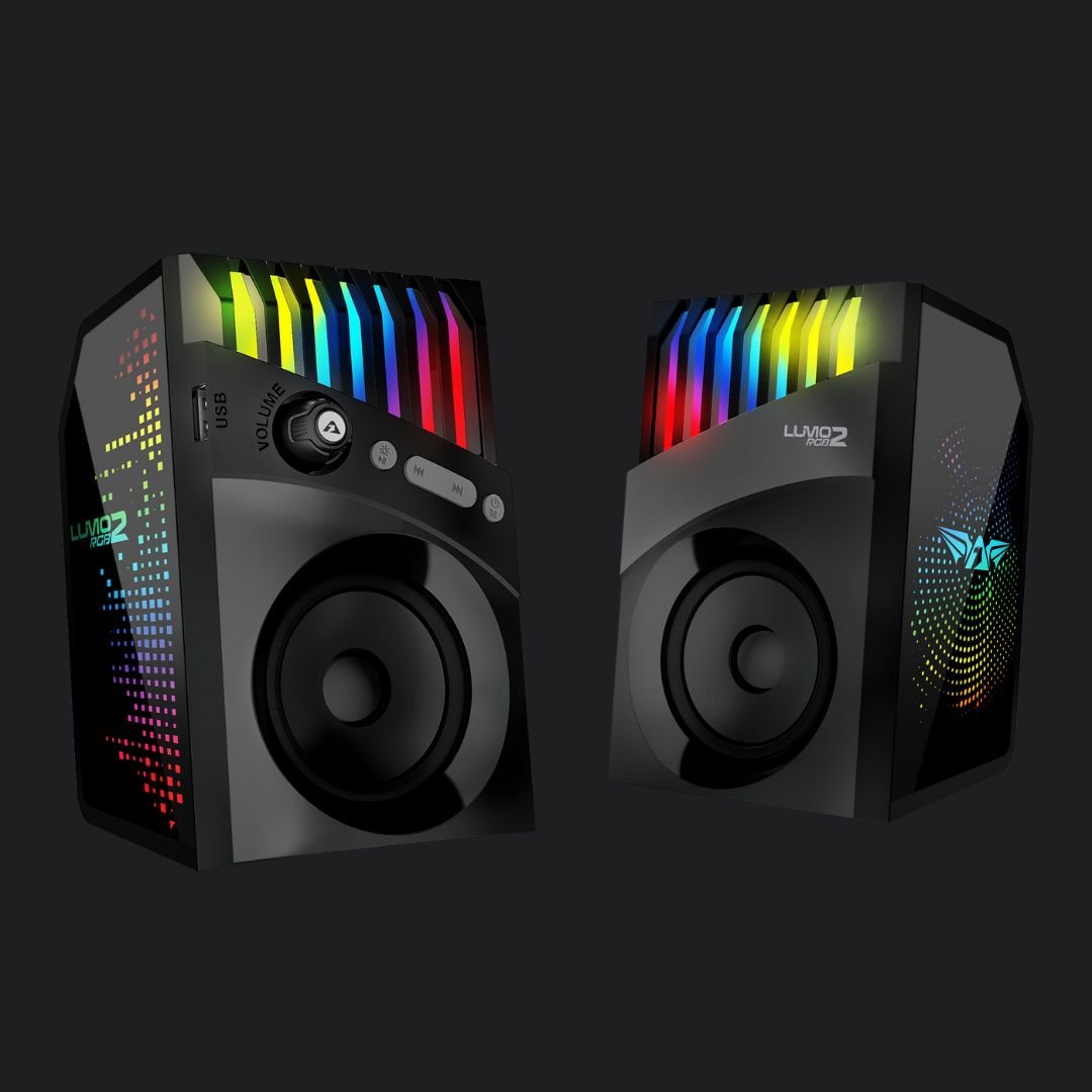 Armaggeddon Lumo 2 RGB 2.0 Stereo Bluetooth Gaming Speakers - RetroguySA