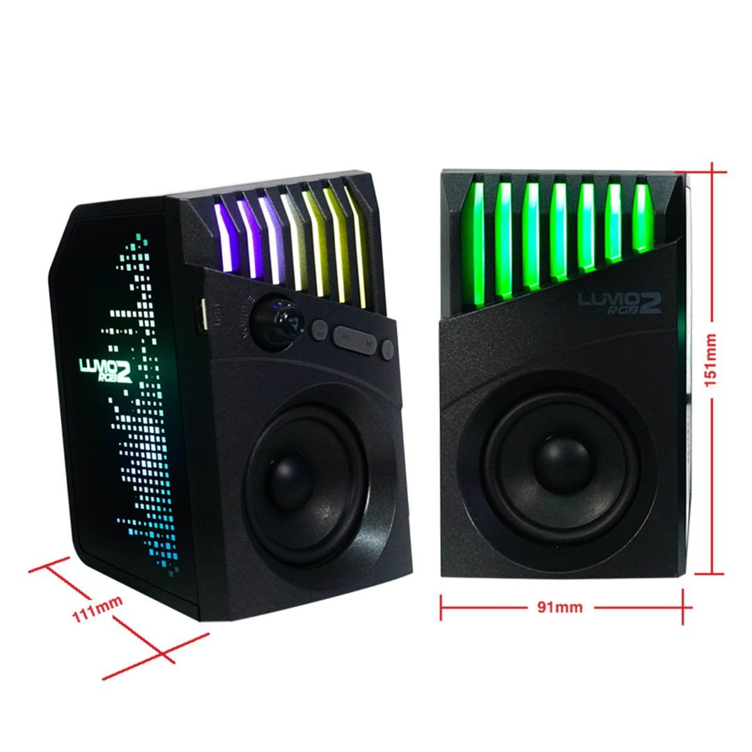 Armaggeddon Lumo 2 RGB 2.0 Stereo Bluetooth Gaming Speakers - RetroguySA