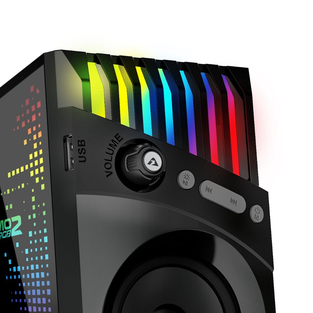 Armaggeddon Lumo 2 RGB 2.0 Stereo Bluetooth Gaming Speakers - RetroguySA