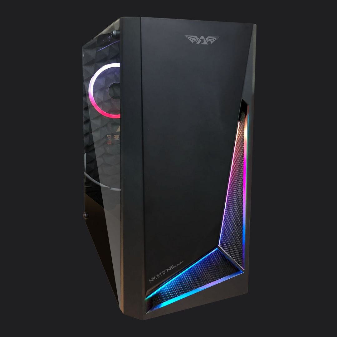 Armaggeddon Nimitz N5 Aurora Micro - ATX Gaming Case (No Fans) - Black - RetroguySA