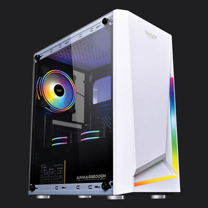 Armaggeddon Nimitz N5 Aurora Micro - ATX Gaming Case (No Fans) - White - RetroguySA