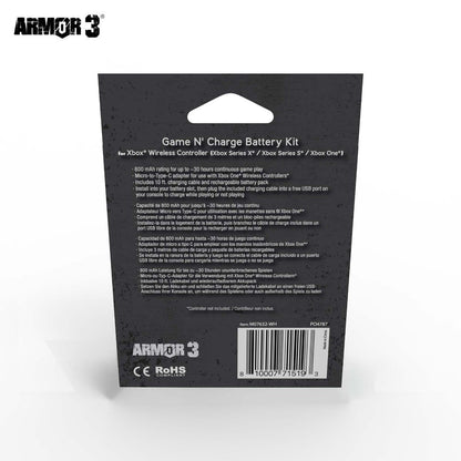 Armor3 Game N' Charge Battery Kit for Xbox Series X - White - RetroguySA