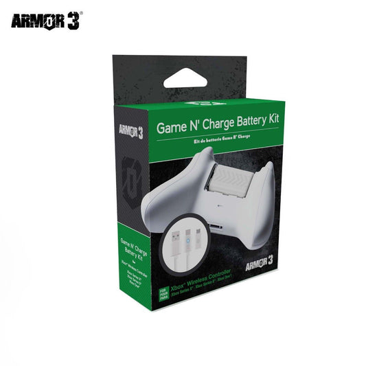 Armor3 Game N' Charge Battery Kit for Xbox Series X - White - RetroguySA