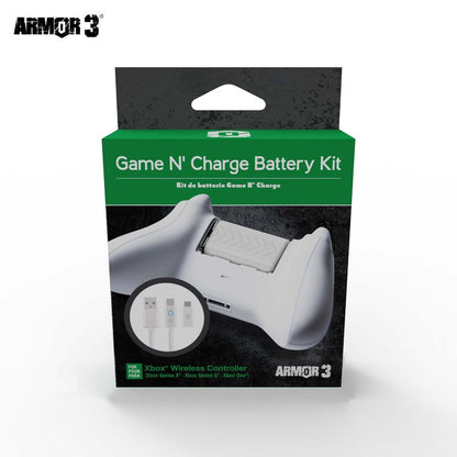 Armor3 Game N' Charge Battery Kit for Xbox Series X - White - RetroguySA
