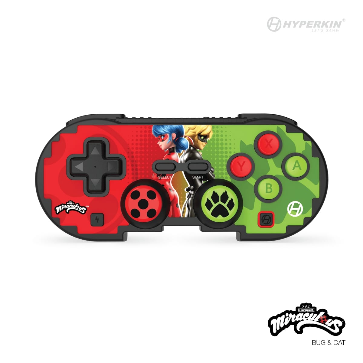 Hyperkin Official Miraculous Pixel Art Bluetooth Switch Controller - Ladybug & Cat - RetroguySA